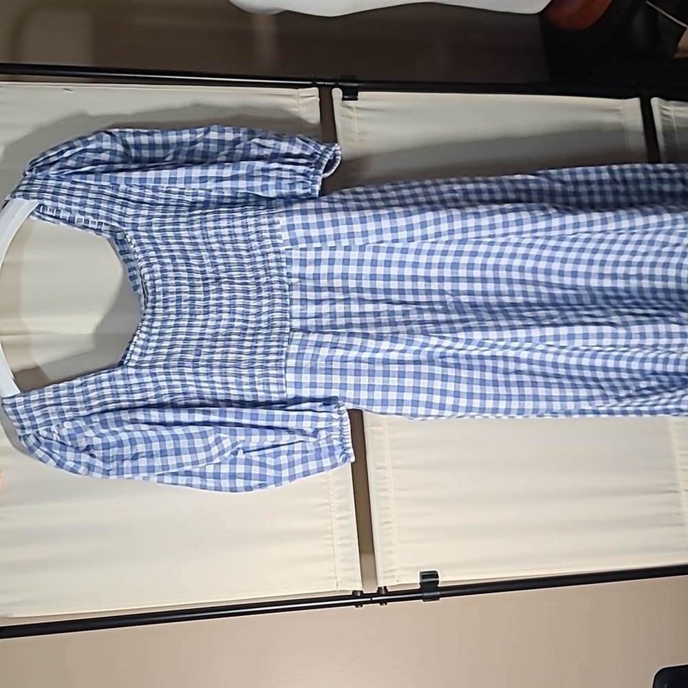 Olivia James Plaid Puff Sleeve Dress - Picture 2 of 6